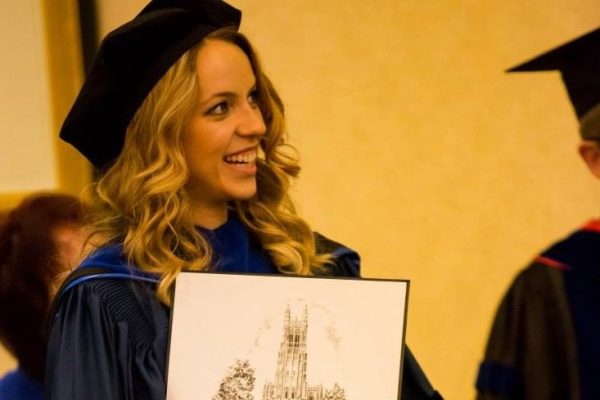 Dr. Irina Vergalasova with Distinguished Alumni Award